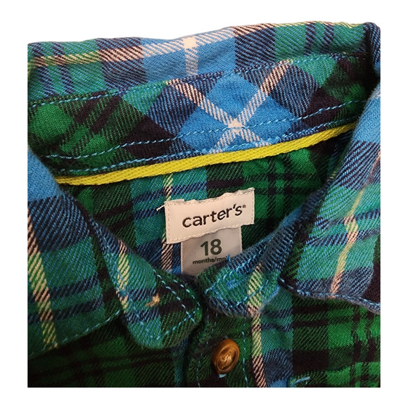Carter's Toddler Flannel Shirt 18M - Picture 2 of 3